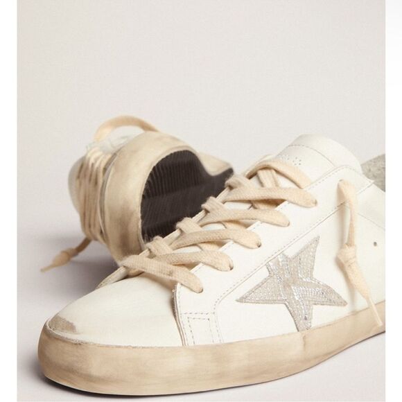 Gold Goose Super-Star with Silver Leather Star and Snake Print - Picture 3 of 13